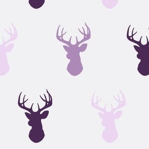 Deer - purple,lavender on grey - moonshade