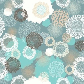 Doily Flowers Seamless Repeating Pattern