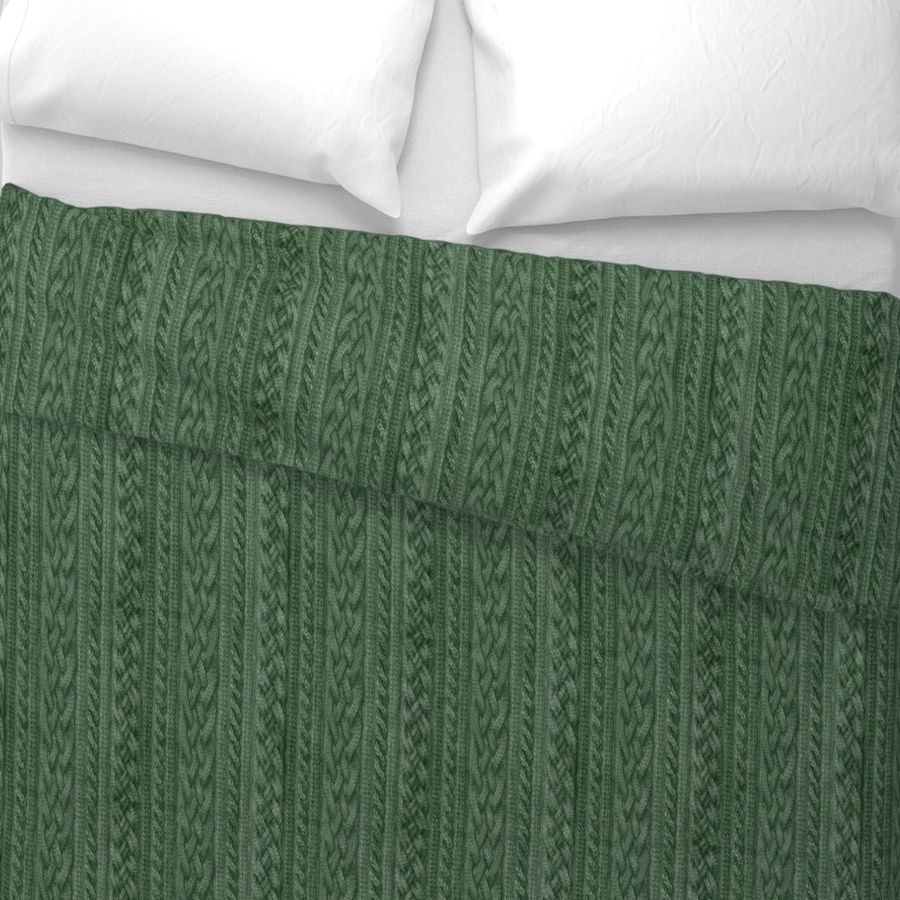 Pine Green Cable Knit