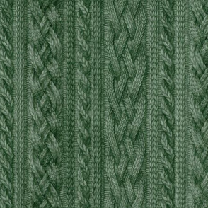 Pine Green Cable Knit