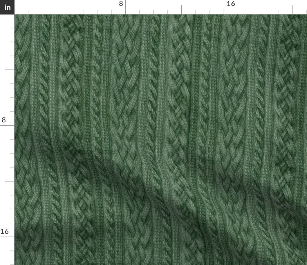 Pine Green Cable Knit