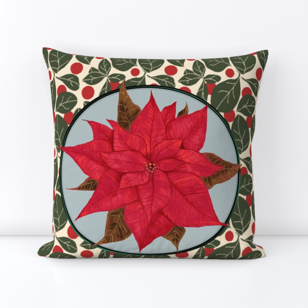 Red Poinsettia for Pillow