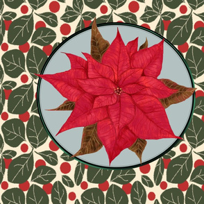 Red Poinsettia for Pillow