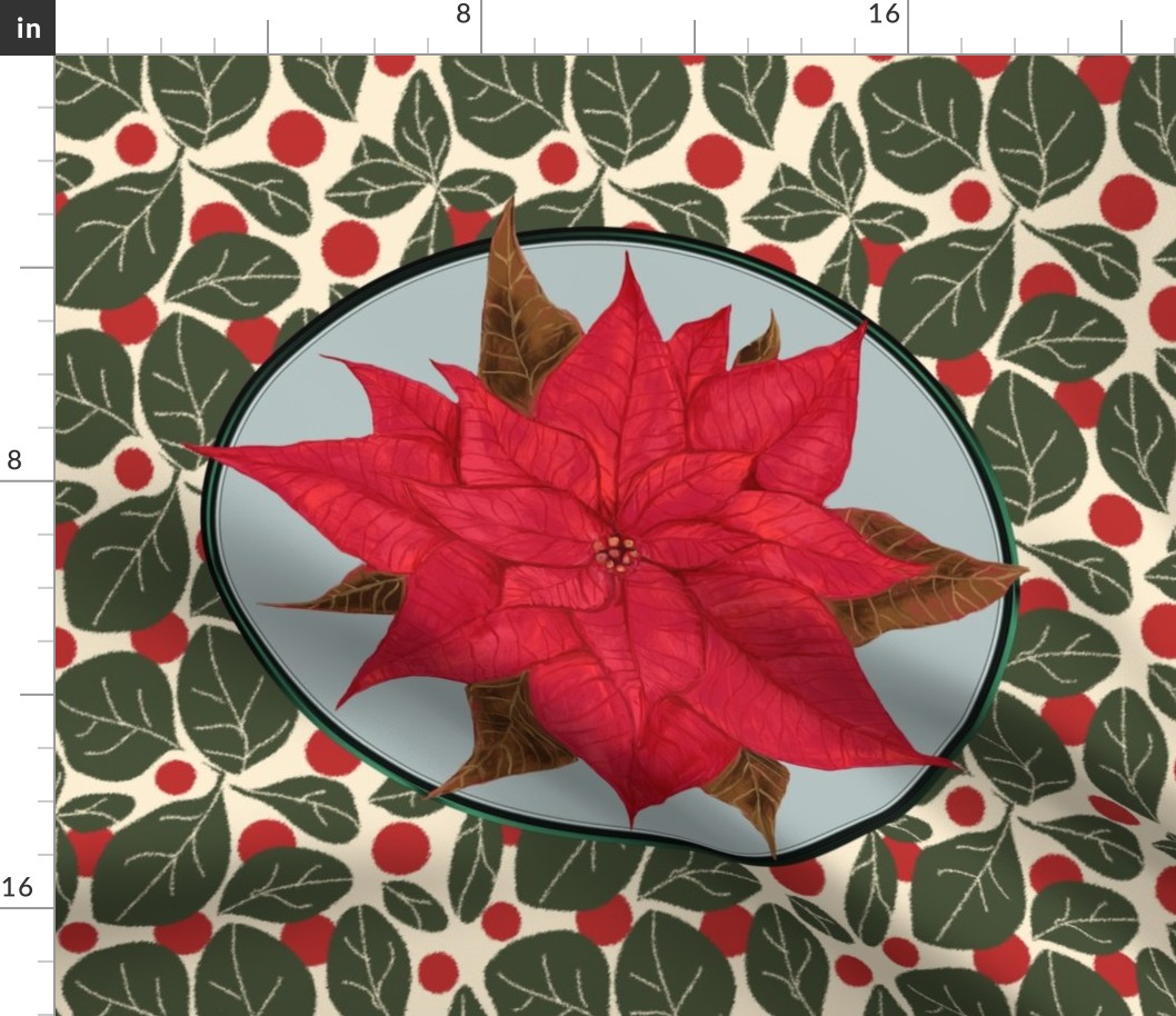 Red Poinsettia for Pillow