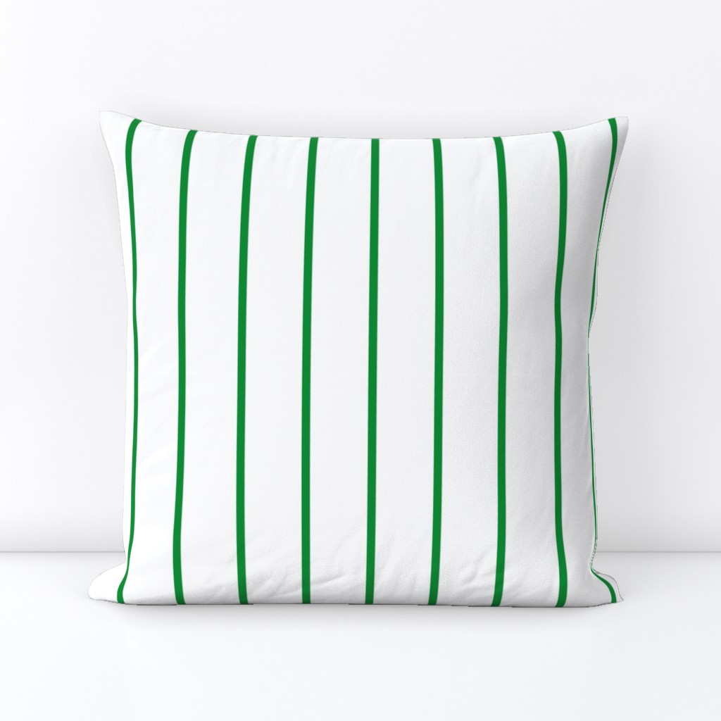 Pin Stripe ~ Oxford ~ Landed Green on White