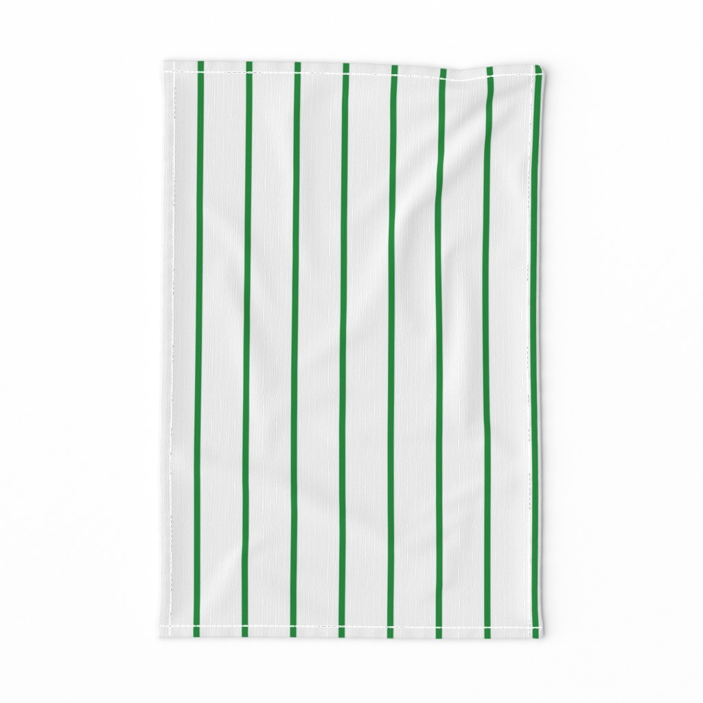 Pin Stripe ~ Oxford ~ Landed Green on White