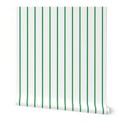 Pin Stripe ~ Oxford ~ Landed Green on White