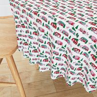 christmas campers // pink and green xmas holiday christmas fabric cute holiday christmas designs