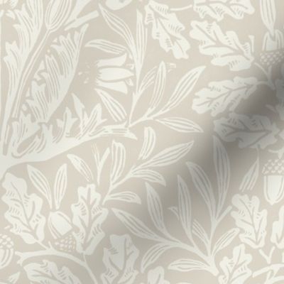 Acorn Damask William Morris in Benjamin Moore White Dove and Natural Cream