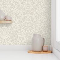 Acorn Damask William Morris in Benjamin Moore White Dove and Natural Cream