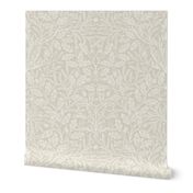 Acorn Damask William Morris in Benjamin Moore White Dove and Natural Cream