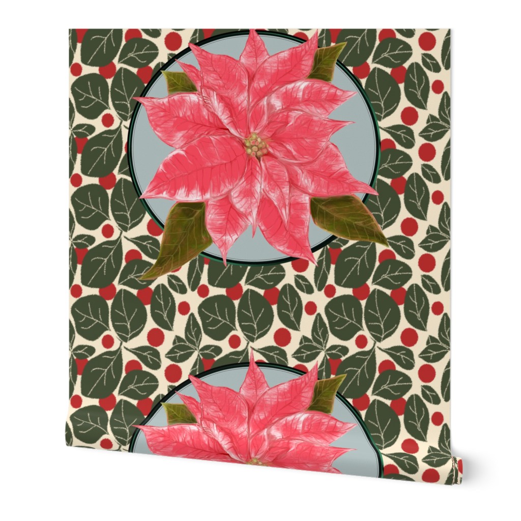 Pink Poinsettia for Pillow