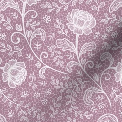 Lace full pattern - White on Orchid