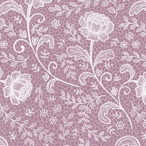 Lace full pattern - White on Orchid