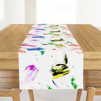 Colorful paint brush strokes painting splatter blue yellow pink orange