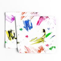 Colorful paint brush strokes painting splatter blue yellow pink orange