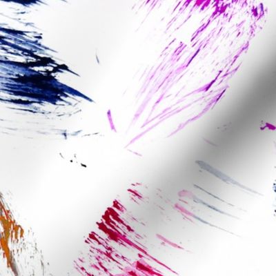 Colorful paint brush strokes painting splatter blue yellow pink orange