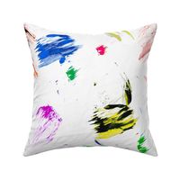 Colorful paint brush strokes painting splatter blue yellow pink orange