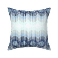 Scalloping Circles Ikat Blue and Gray