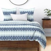 Scalloping Circles Ikat Blue and Gray