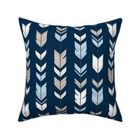 Arrow Feathers - Baby Blue/White/Navy - CottonWood