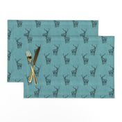 Mint Stag on Linen