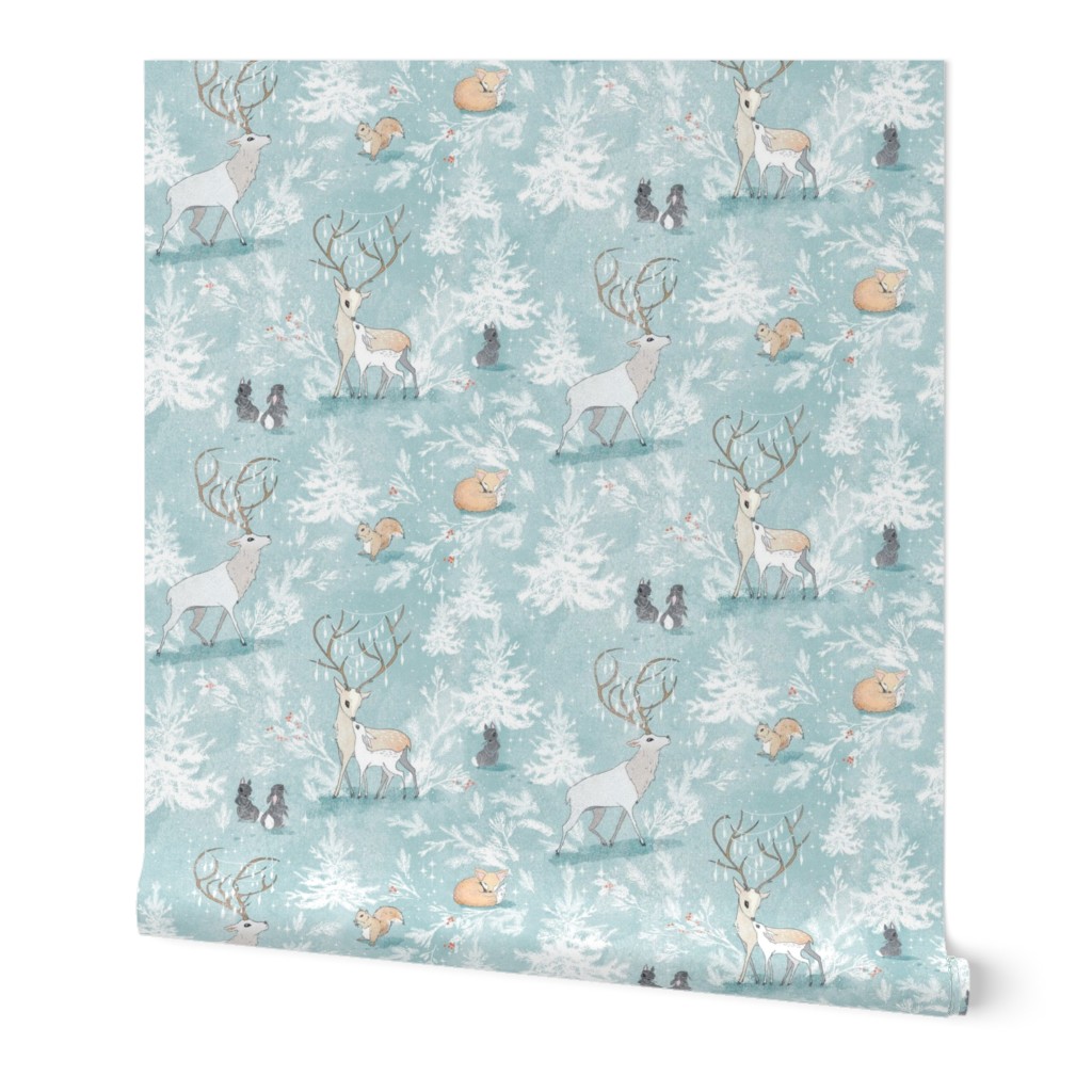 Vintage Woodland Xmas SMALL (grey blue)