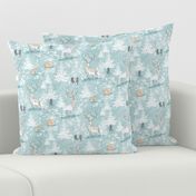 Vintage Woodland Xmas SMALL (grey blue)