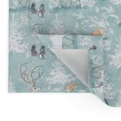 Vintage Woodland Xmas SMALL (grey blue)