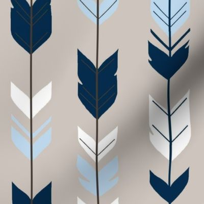 Arrow Feathers - -Baby Blue/navy/beige - CottonWood