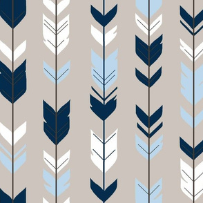 Arrow Feathers - -Baby Blue/navy/beige - CottonWood