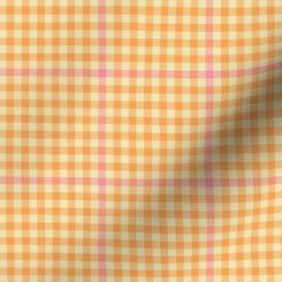 tartan check - tangerine and pink