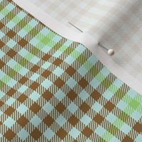 antique tartan check  - brown, green and pale blue