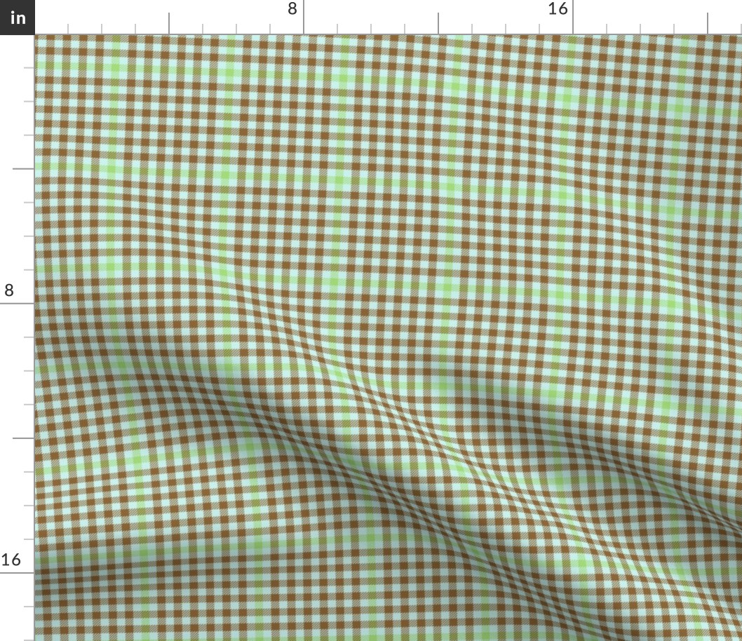 antique tartan check  - brown, green and pale blue