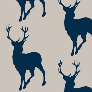 Buck- beige/navy- Cottonwood Woodland