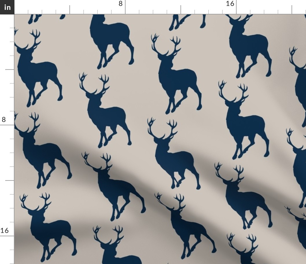 Buck- beige/navy- Cottonwood Woodland