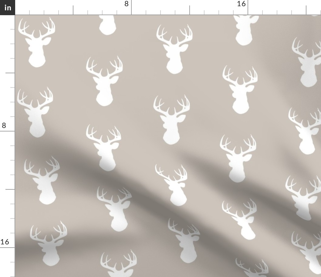 Deer- Beige/White - bucks - Cottonwood Woodland