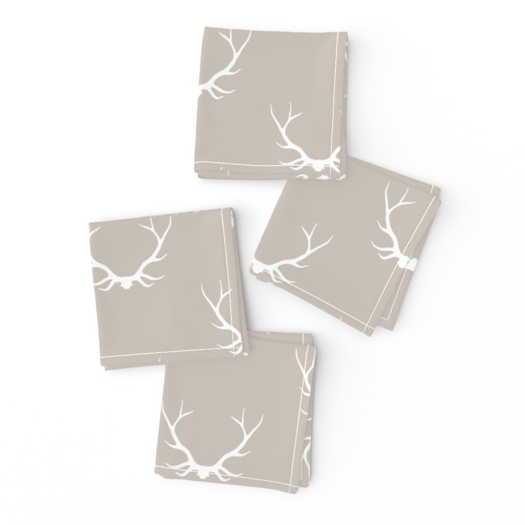 Antlers - Beige - Woodland deer Buck baby boy nursery-ch