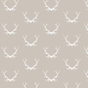 Antlers - Beige - Woodland deer Buck baby boy nursery-ch