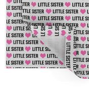 little sister fabric cute girls text heart font girls little sisters 