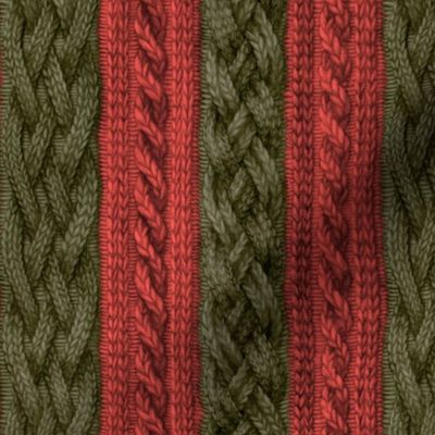 Christmas Stripe Cable Knit