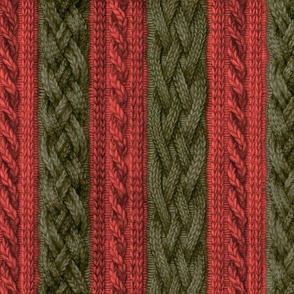 Christmas Stripe Cable Knit