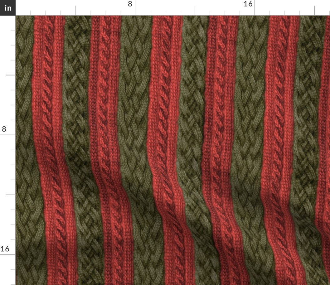 Christmas Stripe Cable Knit