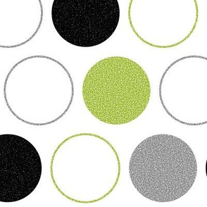 Grainy Polka Dots (Green/Gray/Black)