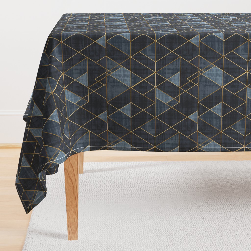 Mod Triangles Gold Indigo