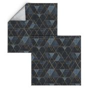 Mod Triangles Gold Indigo