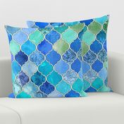 Cobalt Blue and Aqua Decorative Moroccan Tiles LARGE 