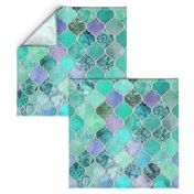 Pale Mint & Lilac Decorative Moroccan Tiles LARGE