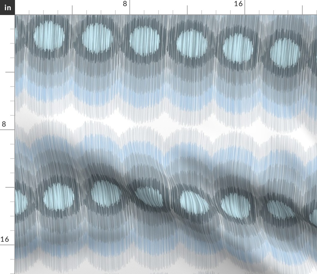 Scalloping Circles Ikat Gray2