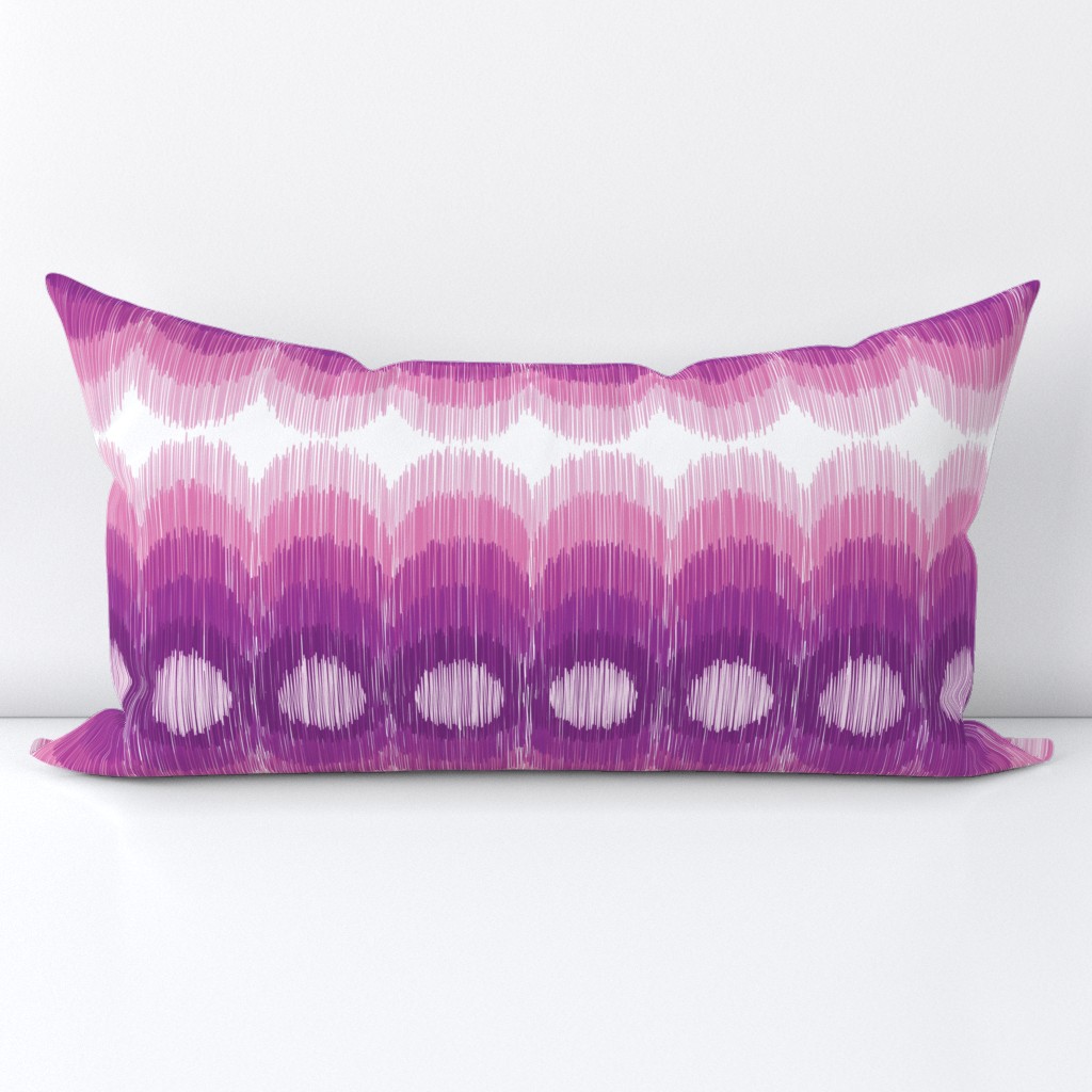 Scalloping Circles Ikat Fuchsia